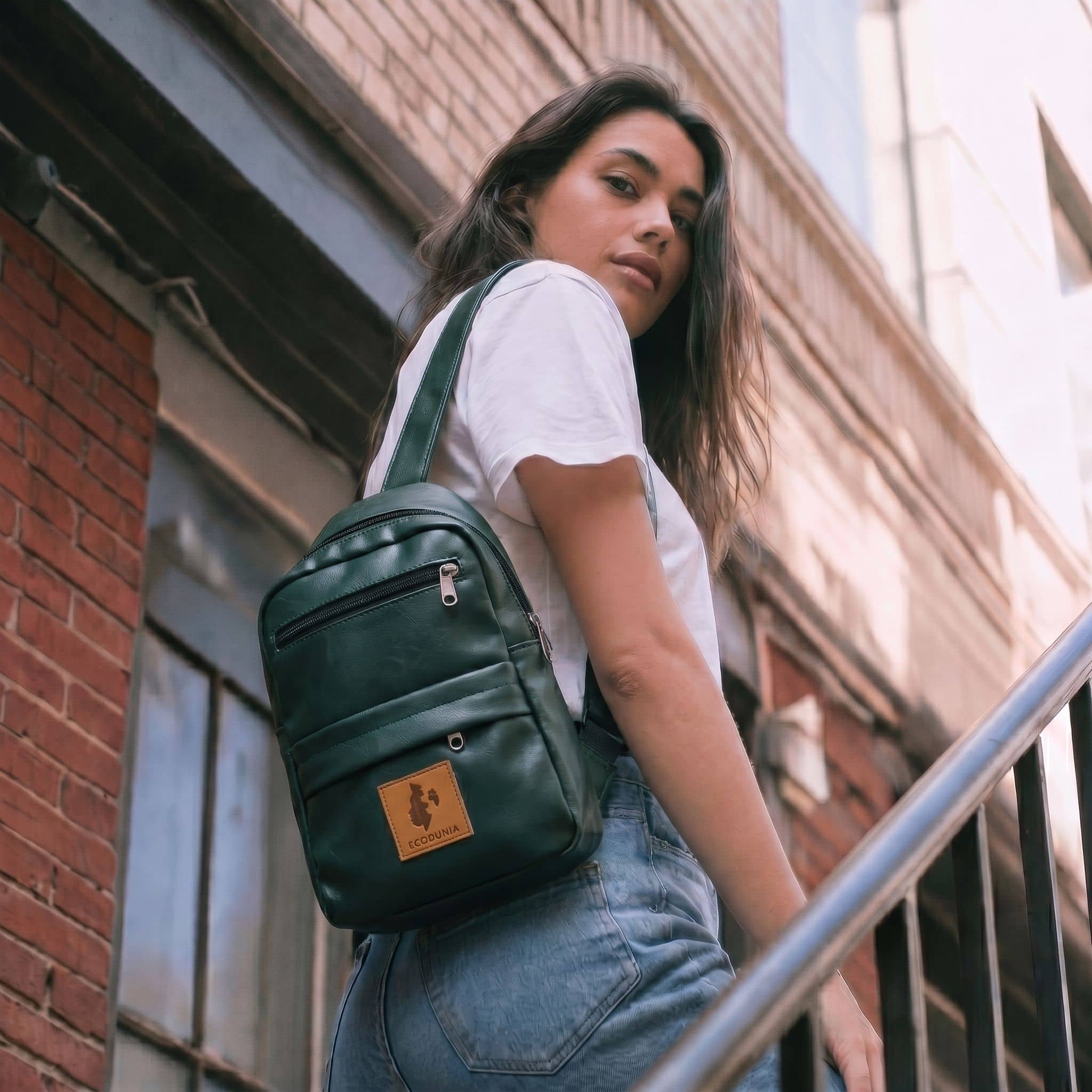 Large Vegan Leather Crossbody Sling Bag | Umoja